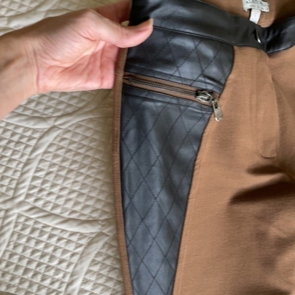 Alberto Makali skinny leather panel pants spandex size small zippered pockets - Picture 8 of 16